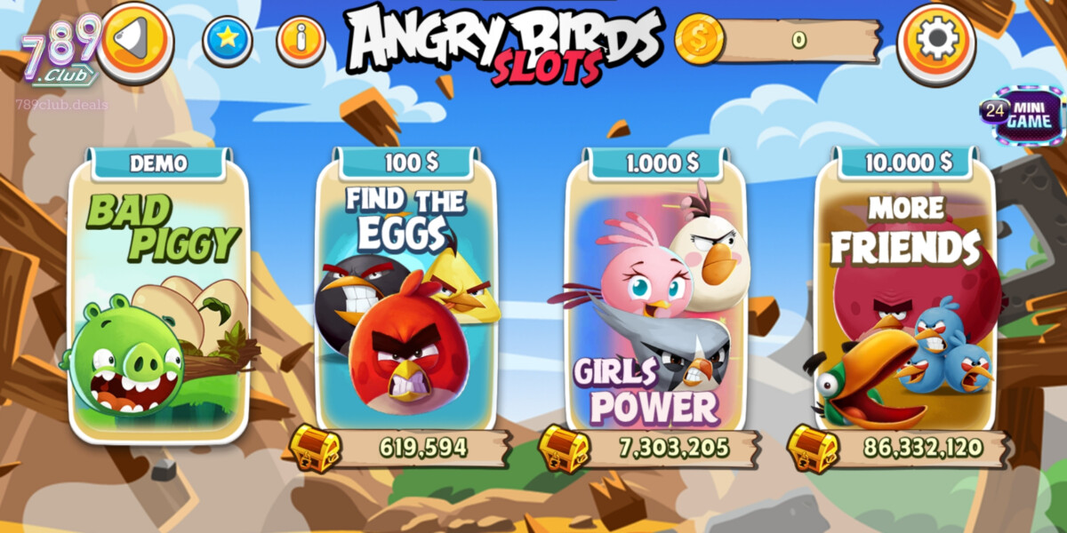 3 Phòng Chơi  trong Angry Bird Slots tại 789Club