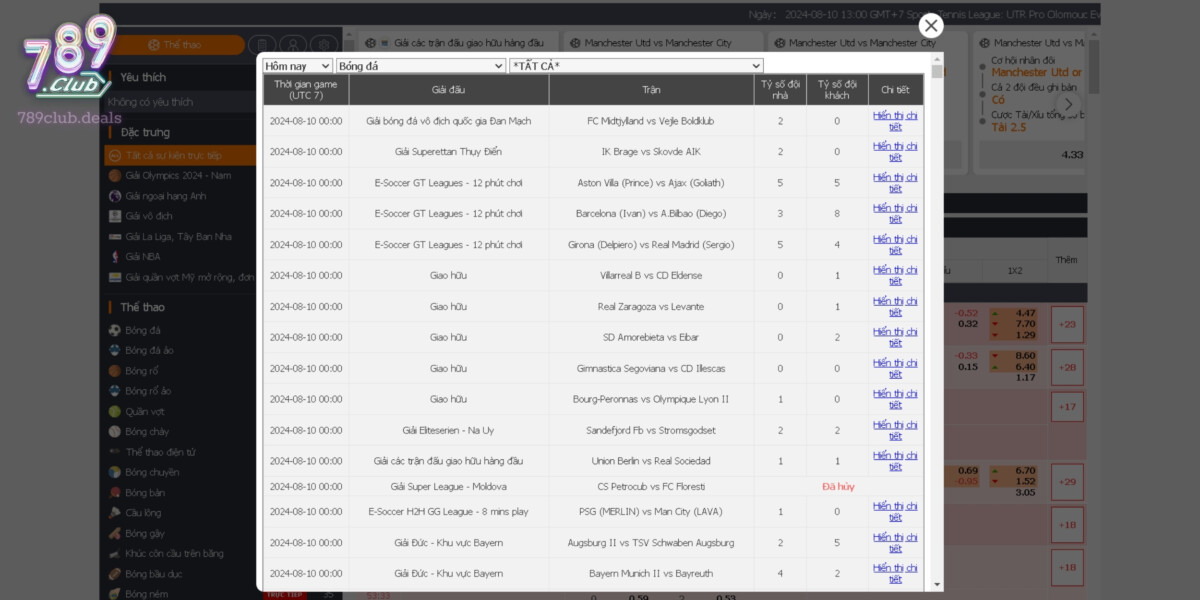 Bảng Kết Quả trong S Thể Thao tại 789Club